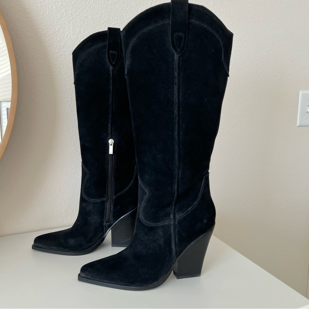 Marc Fisher LTD Black Suede Western Boots